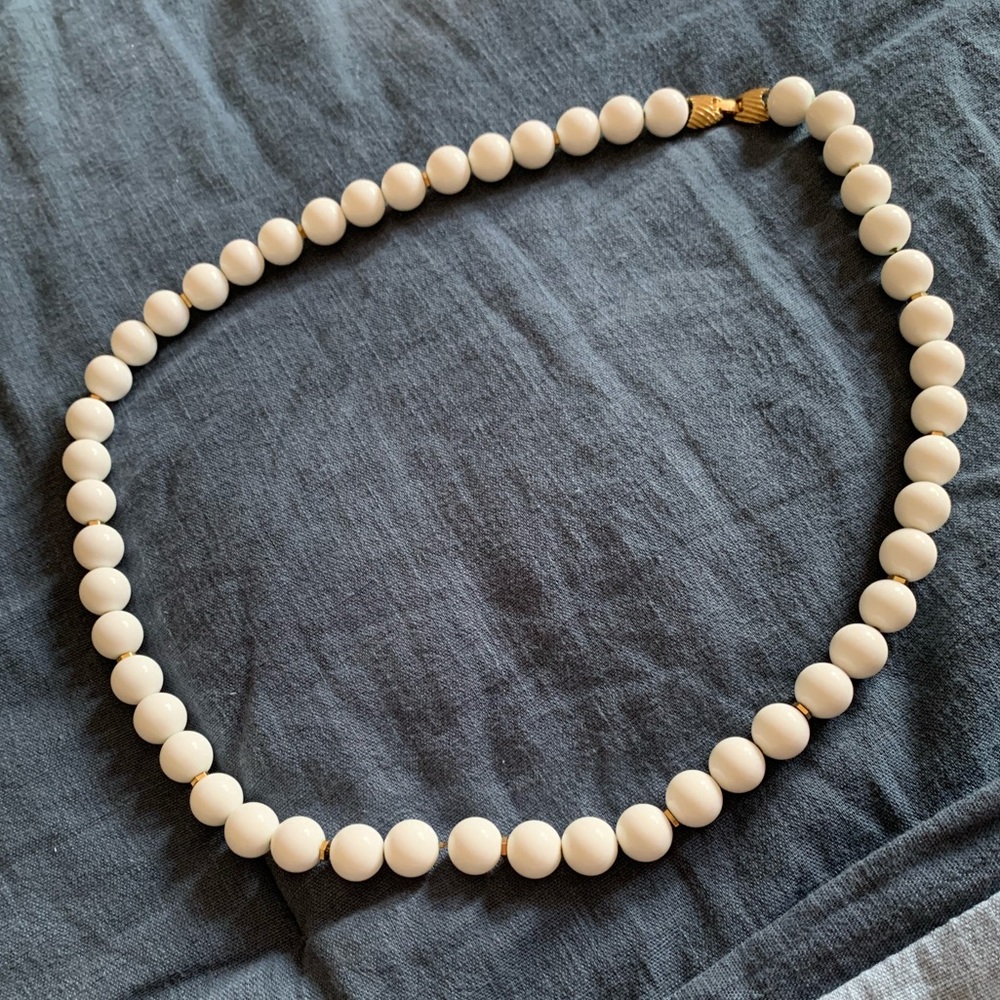 Vintage Faceted White Lucite Monet Necklace